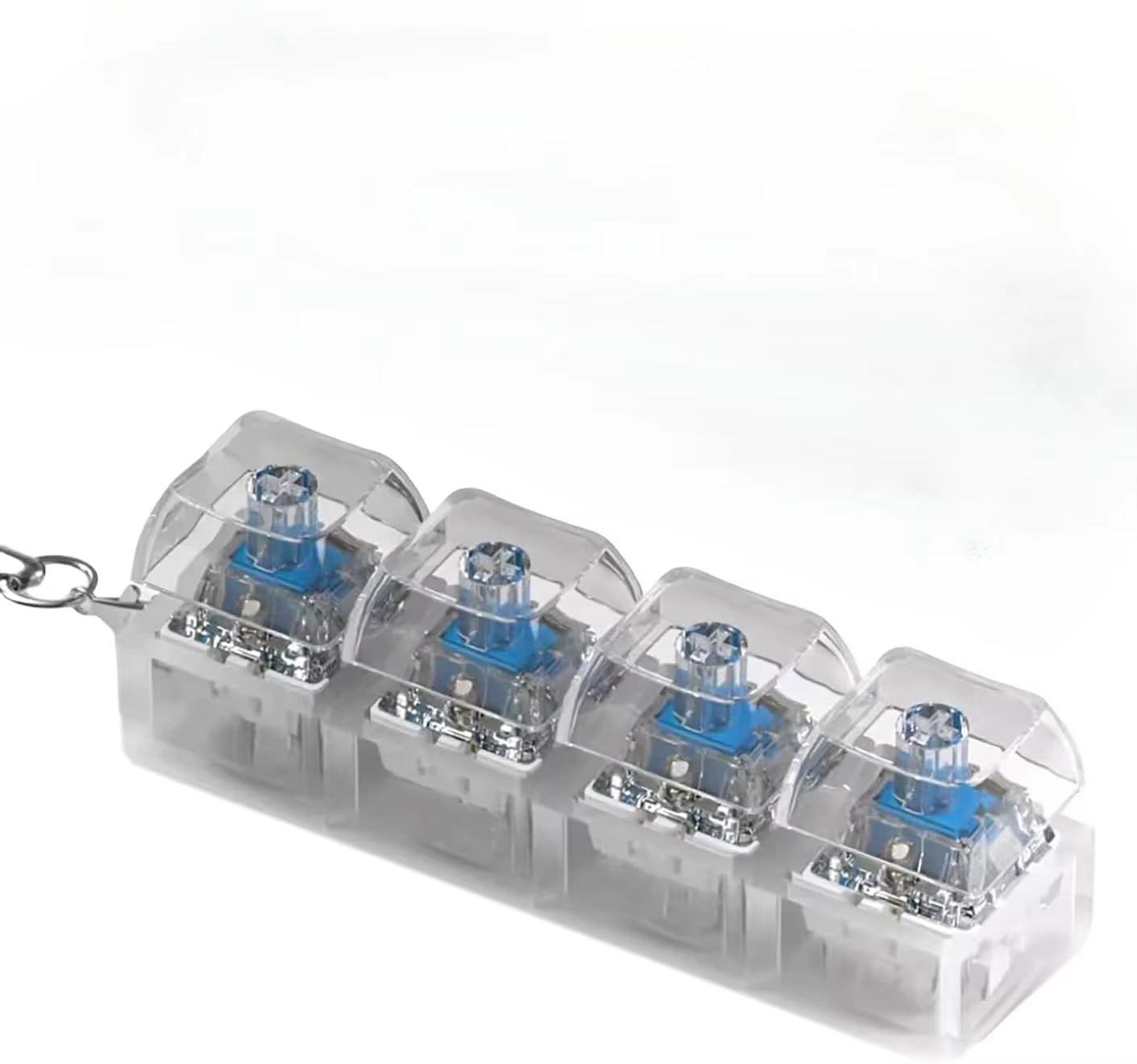 Button Keycap Fidget Keychain 4 Keys Keyboard Decompression Toys DIY Keyboard Key Chain Toys for Adult Gifts to Relief Pass Time