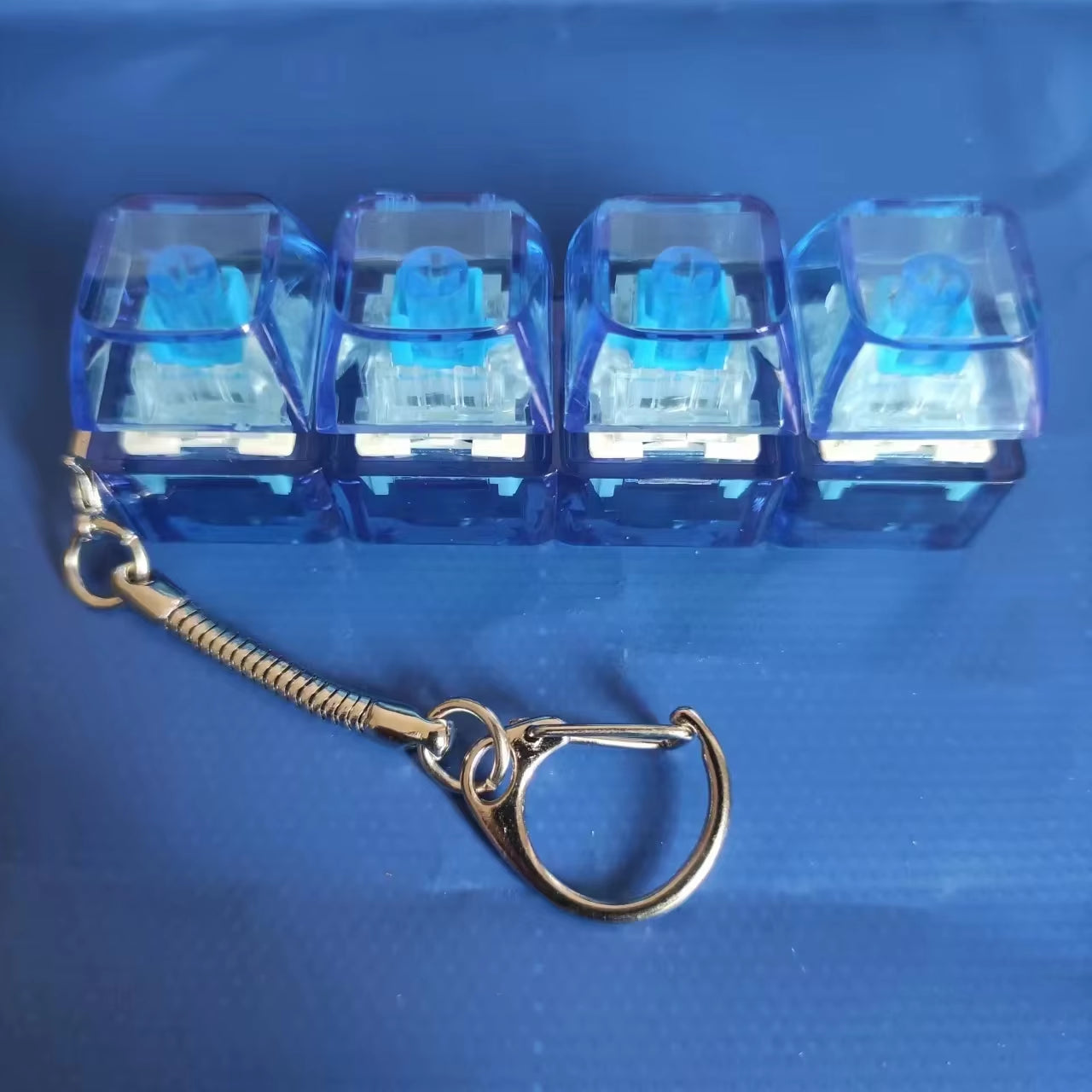 Button Keycap Fidget Keychain 4 Keys Keyboard Decompression Toys DIY Keyboard Key Chain Toys for Adult Gifts to Relief Pass Time
