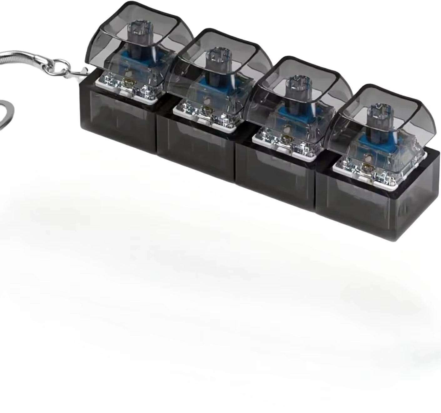 Button Keycap Fidget Keychain 4 Keys Keyboard Decompression Toys DIY Keyboard Key Chain Toys for Adult Gifts to Relief Pass Time